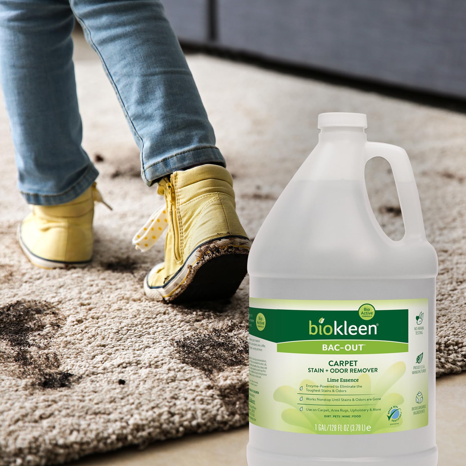 Biokleen Bac-Out Carpet Cleaner, 3,8 Litres | Nettoyant pour Tapis, Détachant et Odeur Enzymatique