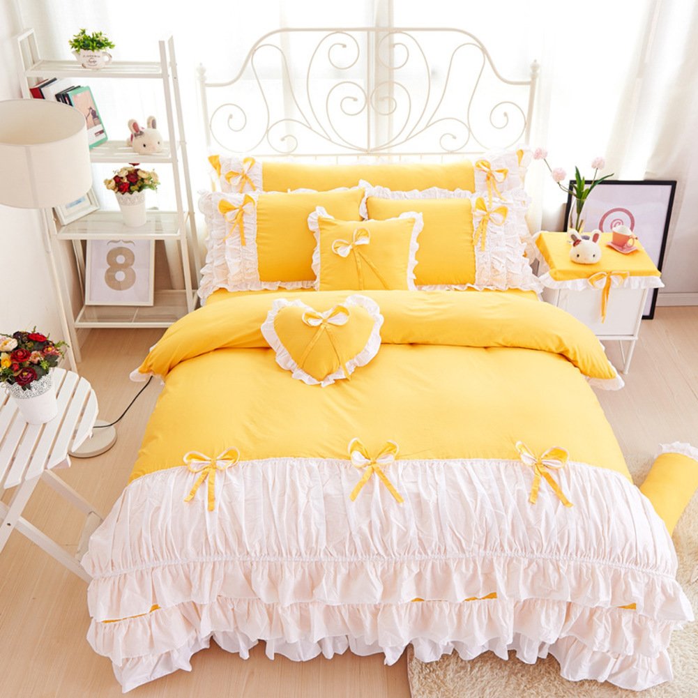 Jupe de lit cache sommier 180x200 coton pour lit romantique