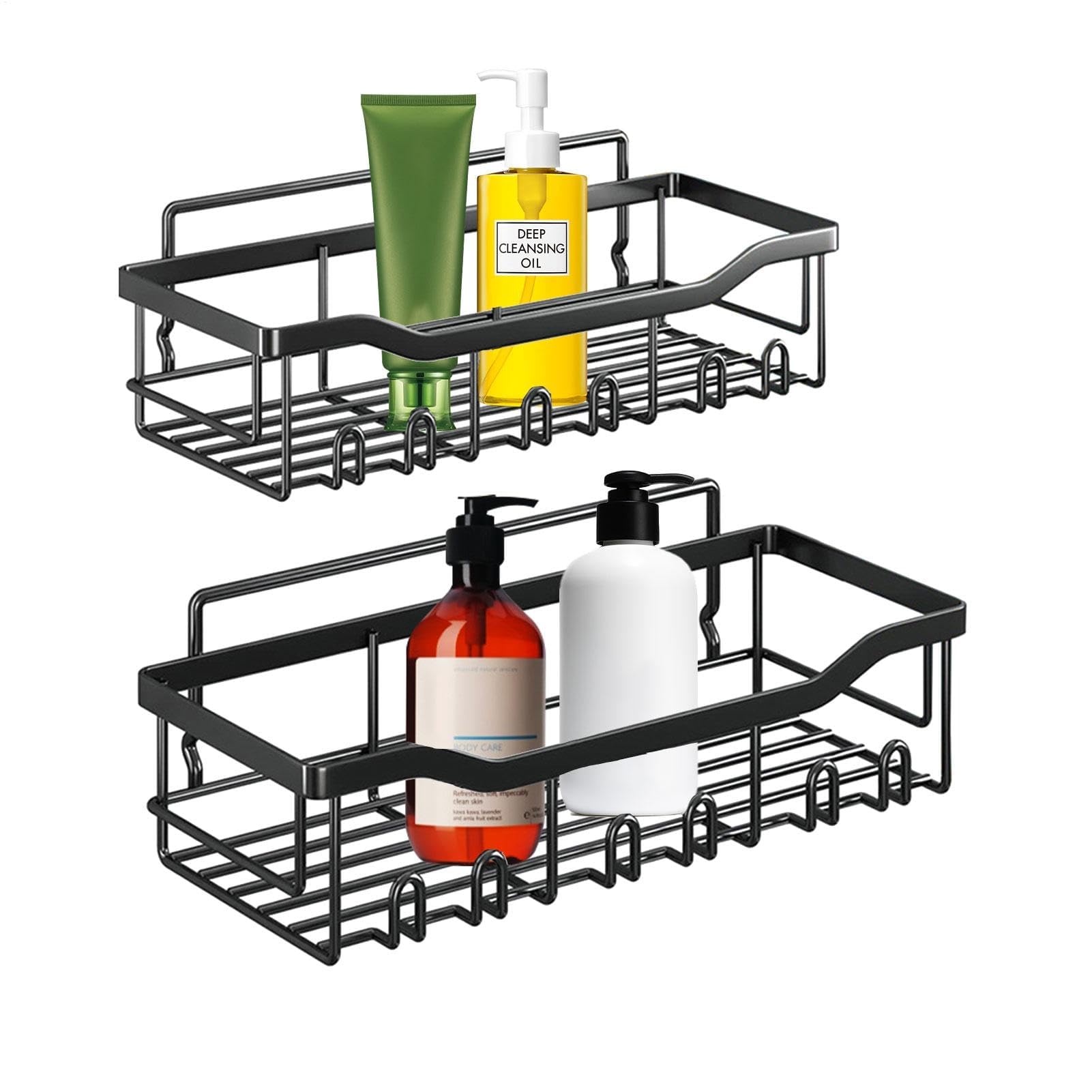 Mensola adesiva da bagno – Scaffale da parete senza trapano per cucina e bagno, facile da installare, scaffale salvaspazio, soluzione espositiva robusta ed elegante