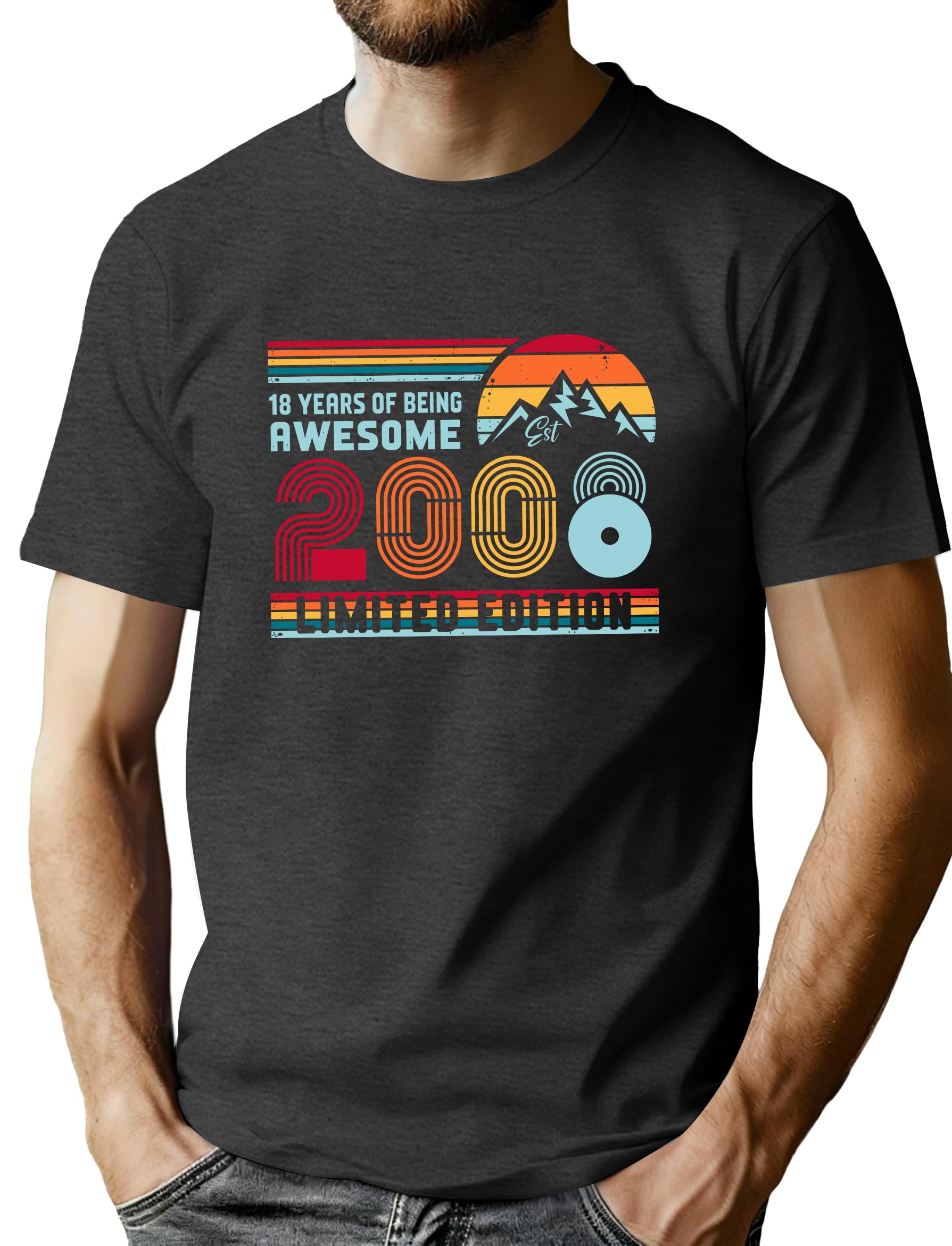 Cadeau d'anniversaire 18 ans t-shirt 2008 vintage pour ados tiorhooe