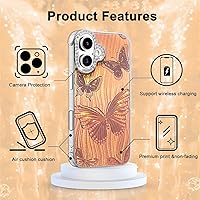 Vista 684 de I-MGAE-IN-AR - Funda diseñada para iPhone 12 y 12 Pro, diseño de mariposa plateada brillante, funda protectora de poliuretano termoplástico, suave