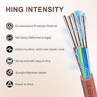 Vista 5 de Cable para termostato - 18/5 10 pies de cobre sólido, calibre 18, 5 conductores, cable de circuito de potencia para equipos de calefacción y aire