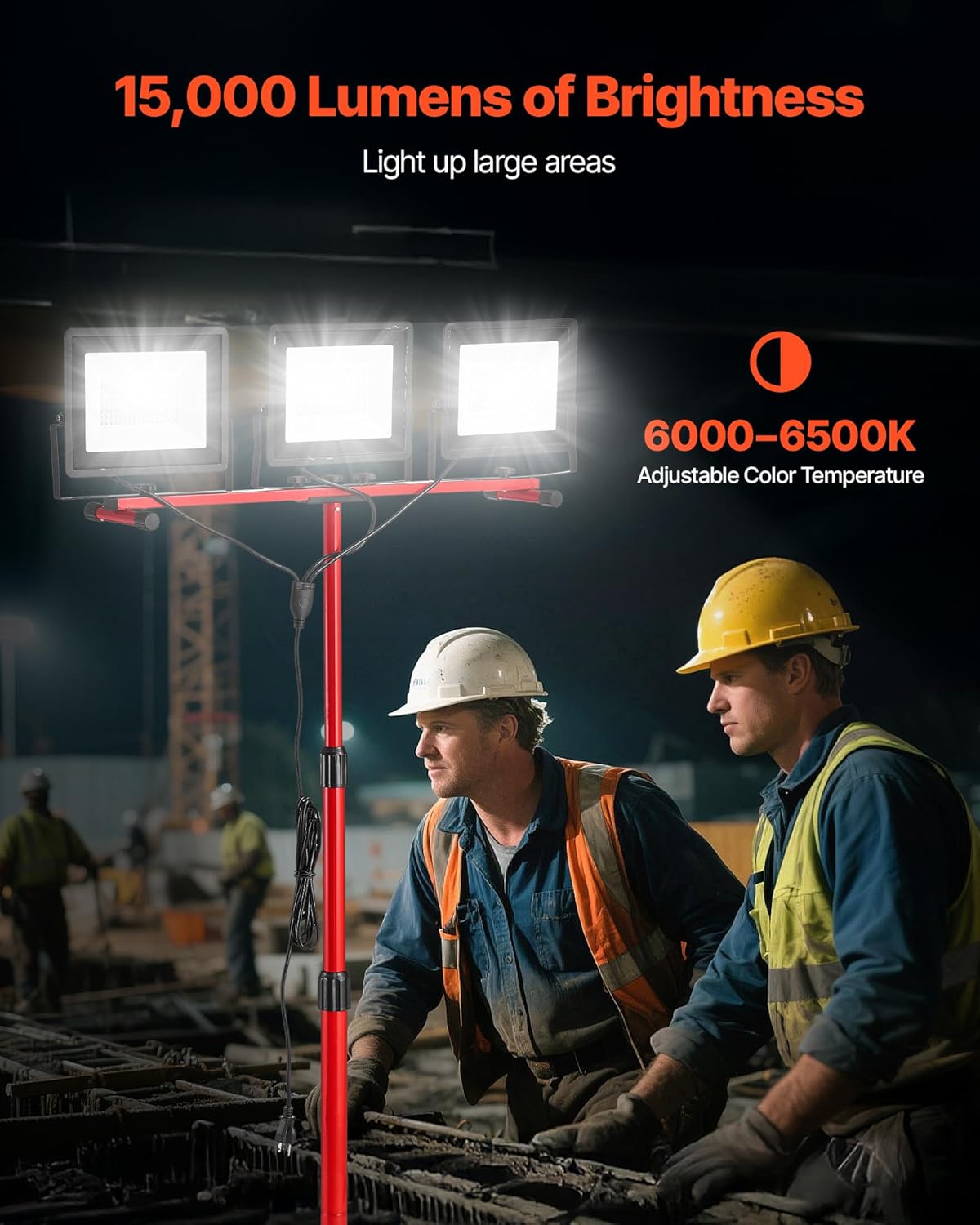 VEVOR LED Work Light with 15000 Lumens brightness and 6000-6500K color temperature