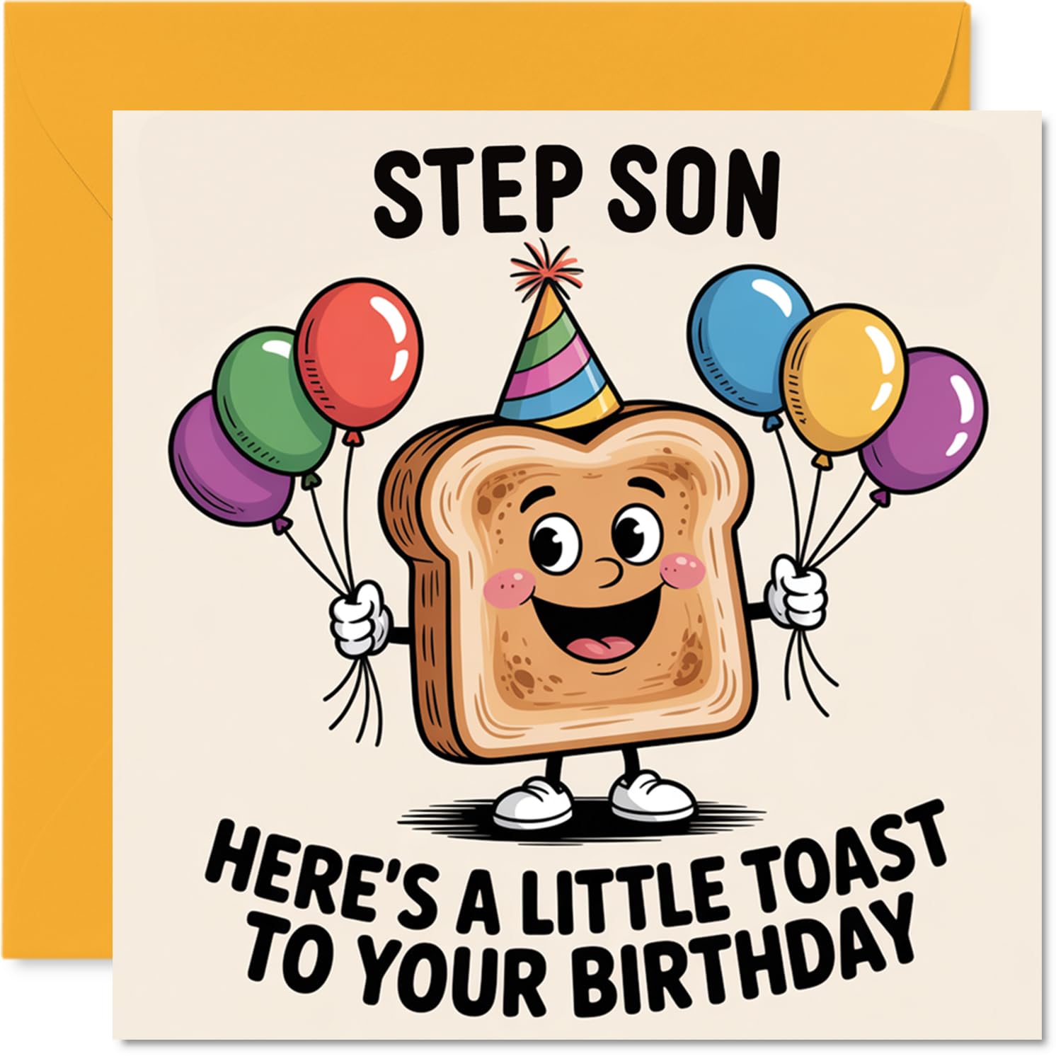 Step Son Birthday Card - A Little Toast To You - Happy Birthday Card for Step Son from Dad Mum, 145mm A Little Toast To You Bday Greeting Cards