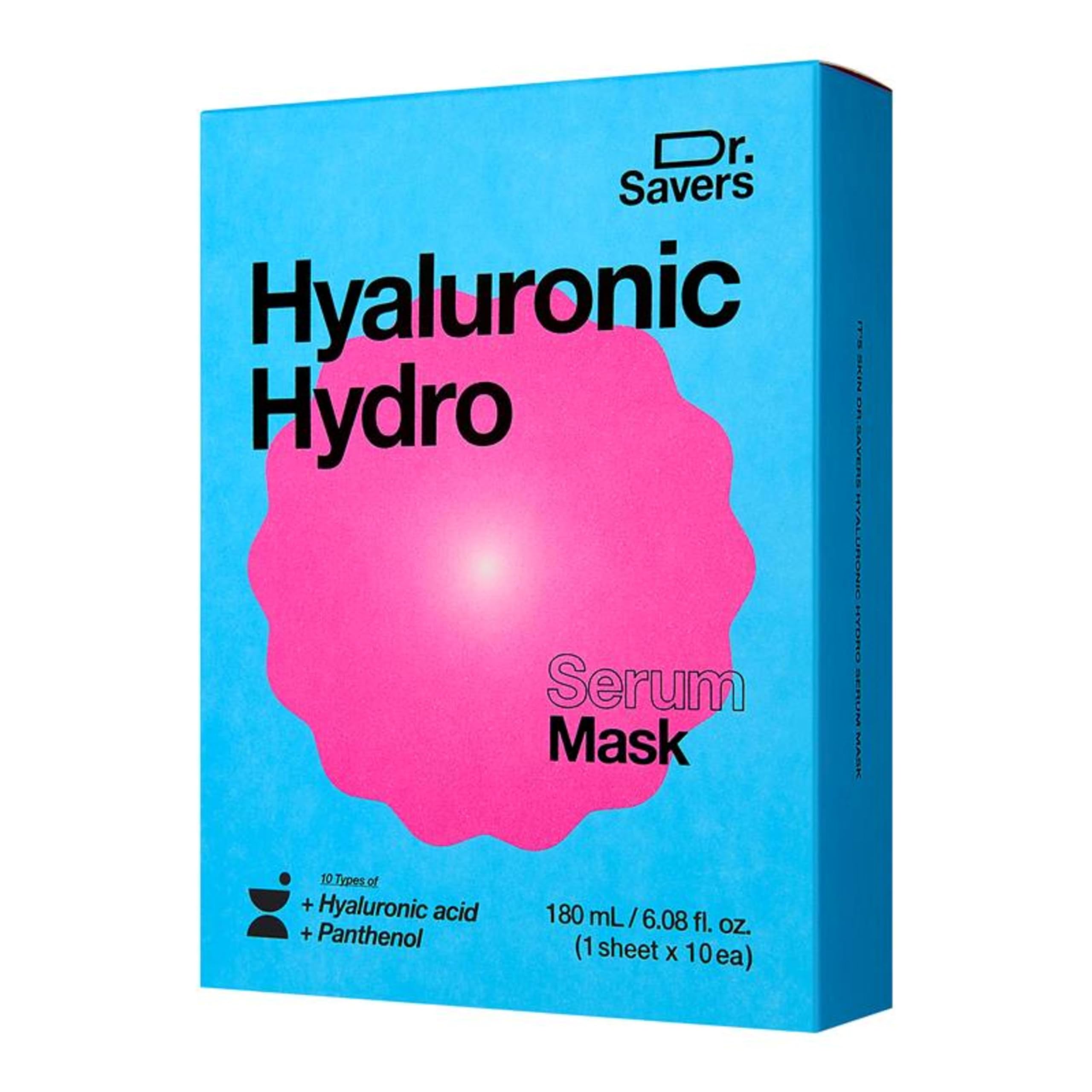Dr. Savers Hyaluronic Acid Face Serum Mask, Korean Skincare, 0.60 Fl Oz
