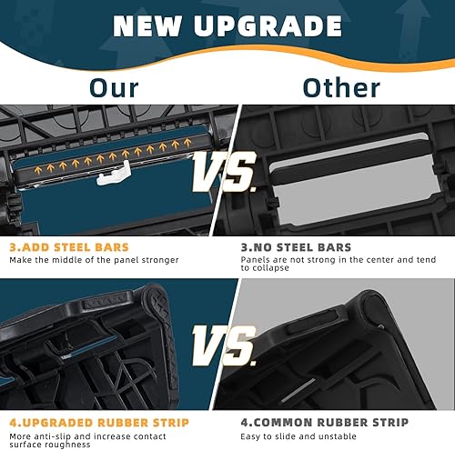 Miniatura 121 de Taburete plegable resistente de alta calidad de 13 pulgadas de altura para adultos, taburete de cocina, jardín, baño, color blanco Blanco,Bicolor