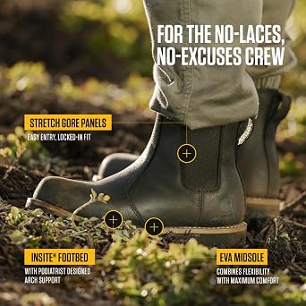 Carhartt Women's Frontier Soft-Toe Chelsea Work Boot Water Resistant, Slip-Resistant Rubber Outsole, Cushioned Footbed