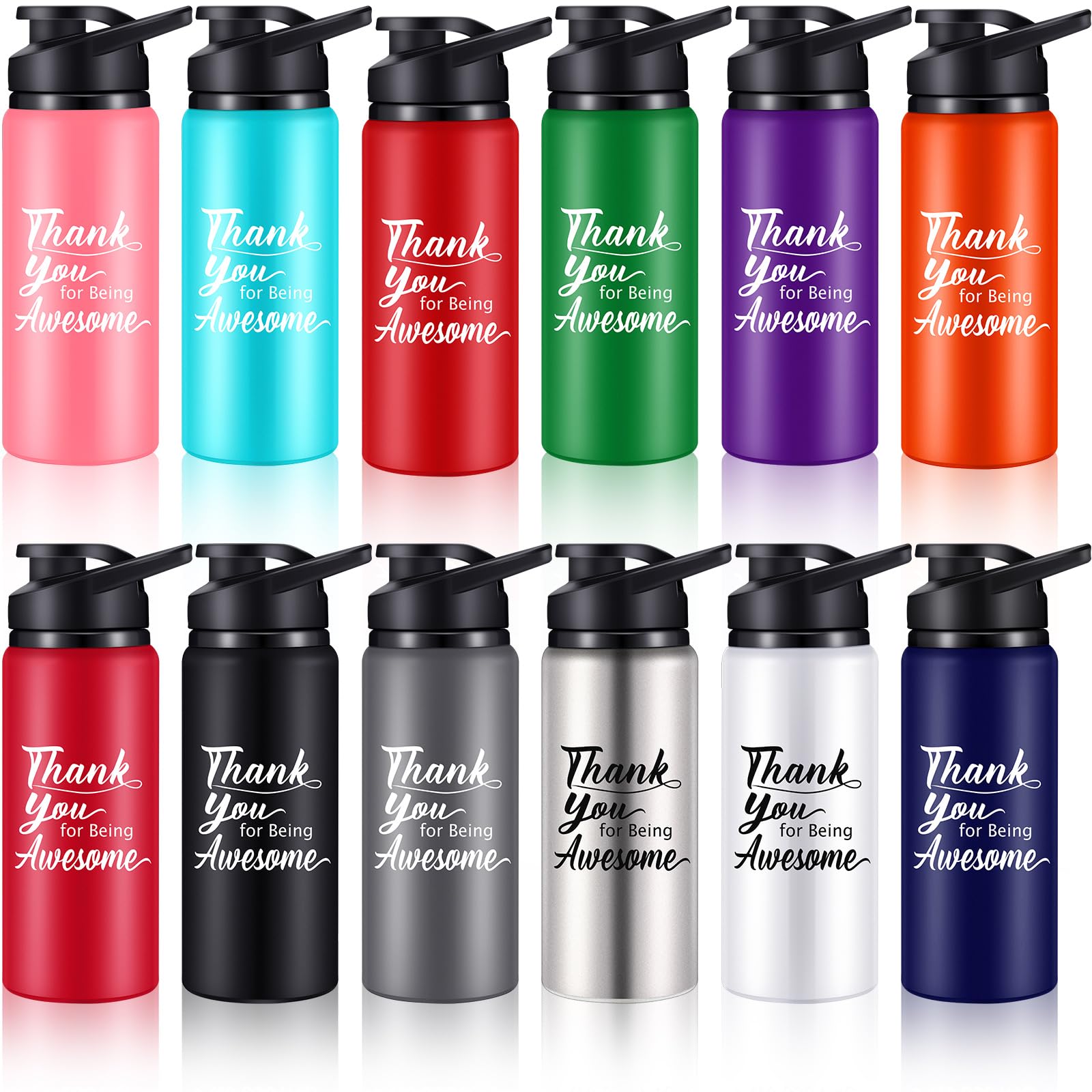Gourde en aluminium 591 ml légère pour le sport et le bureau en couleurs mélangées
