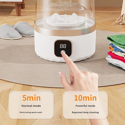 Miniatura 9 de Portable ABS Washing Machine USB Rechargeable & Quiet Motor for Travel Delicate Clothes Compact Space Saving Design Portable Washing Machine