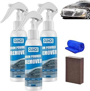Car Rust Removal Spray, Ouhoe Iron Power Remover, Ouhoe Car Rust Removal Spray, Car Iron Remover Spray, Iron Powder Remover for Car (3pcs-30ml)