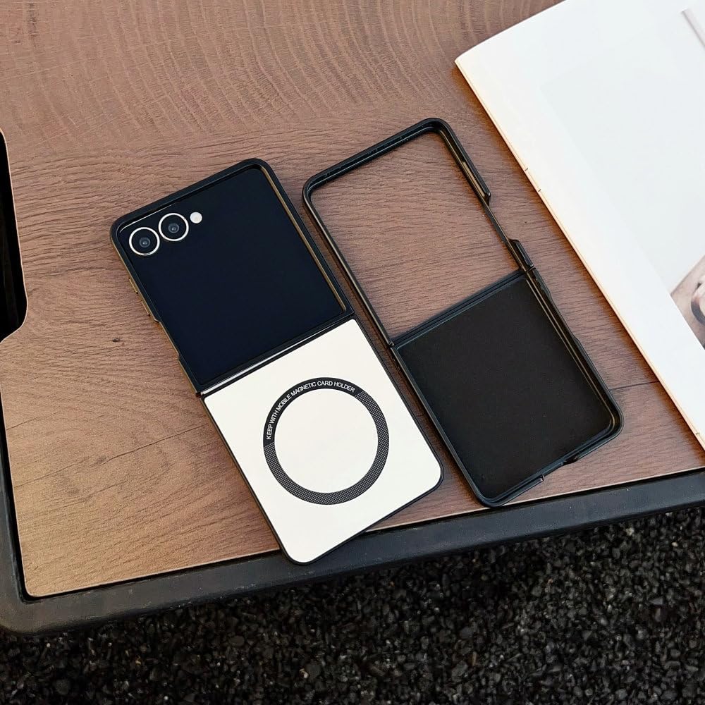 Custodia sottile in pelle alla moda per Samsung Galaxy Z Flip 6 5 4 3 Flip6, magnetica, antiurto, ultra sottile, rossa, per Samsung Galaxy Z Flip3 5G