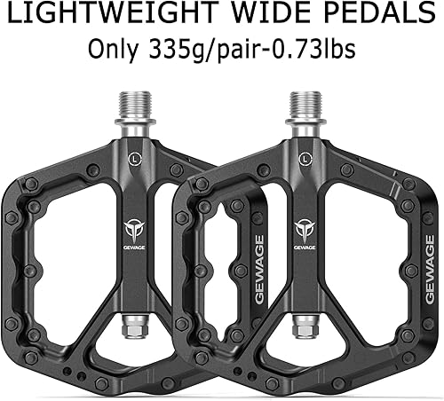 Miniatura 6 de Pedales de bicicleta de montaña - Pedales planos de bicicleta de fibra de nailon de 916 pulgadas - Pedales de plataforma de bicicleta para bicicleta