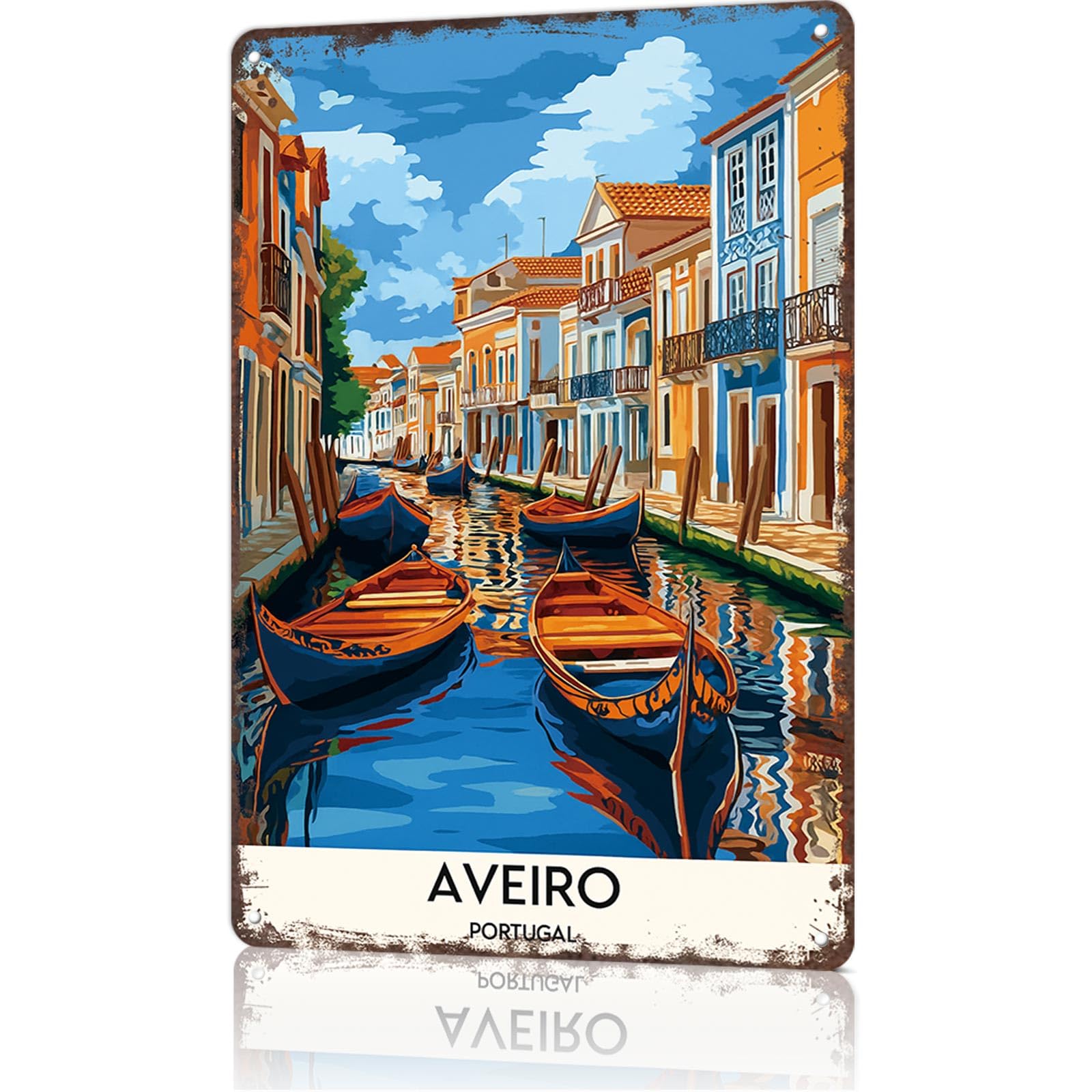 KWQDOZF Funny Signs Posters Aveiro, Portugal Wall Art Sign for Bedroom Dorm Home Garage Bar Decor 8X12inch