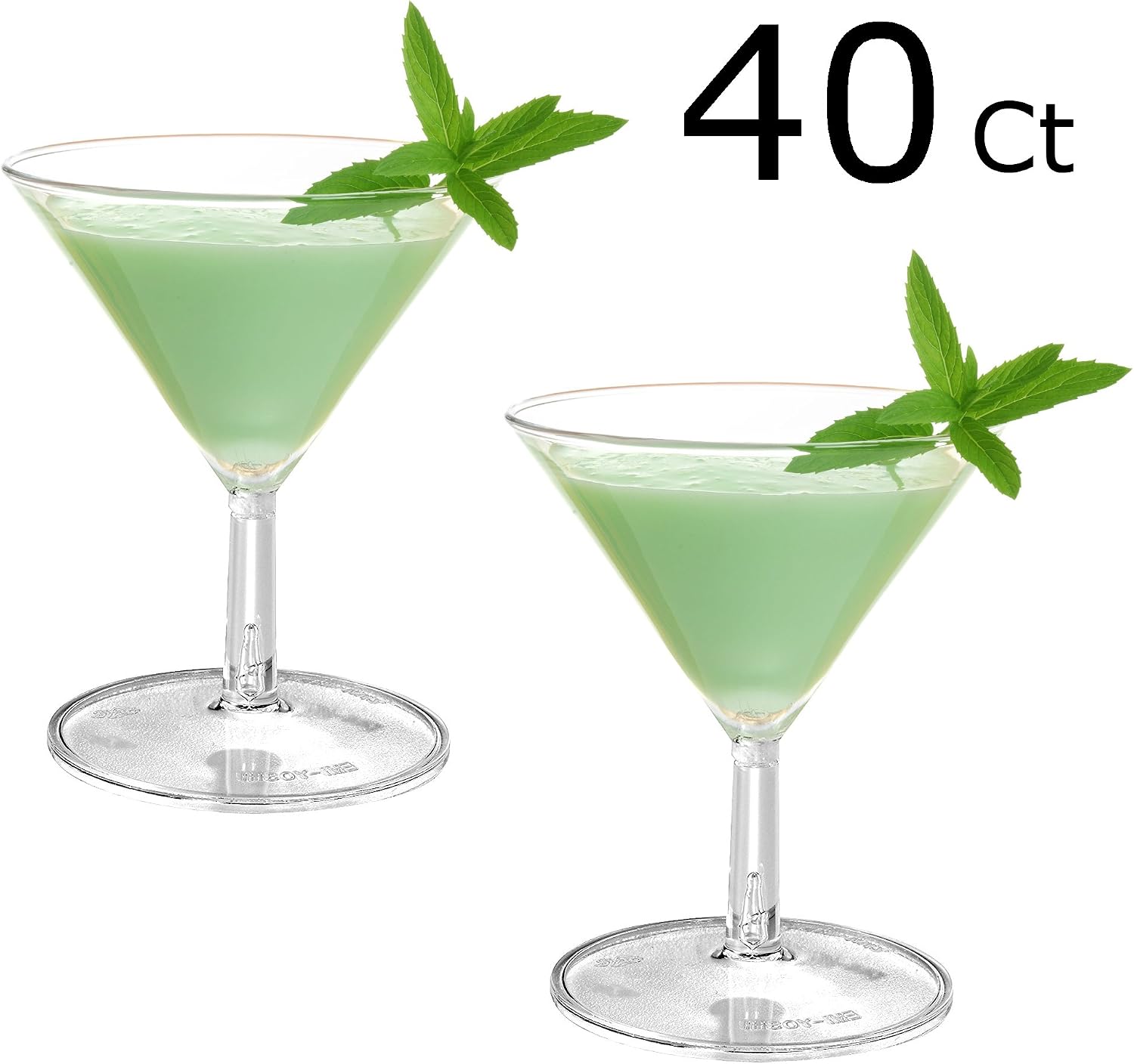 40 Disposable Mini Plastic Martini Glasses Clear Mini Dessert Cups Plastic Cocktail Glasses 2 pc Martini Glass Dessert Glasses Parfait Cups 2 oz Wine Shooter Shot Glasses Candy Bowls Trifle Party Bowl