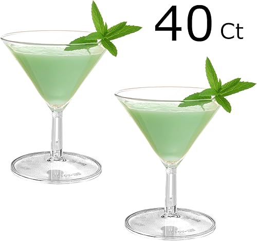 Miniatura 8 de 120 mini vasos desechables de plástico de Martini mini vasos de postre transparentes vasos de plástico desechables para cóctel 2 piezas de vidrio de