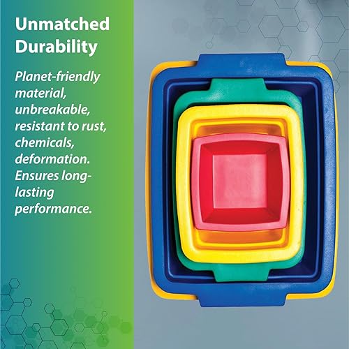 Vista 13 de Bandeja de hielo azul extra pequeña – Soporte para hielo de 1 litro – Recipiente de hielo apilable, ligero y a prueba de fugas – Contenedores