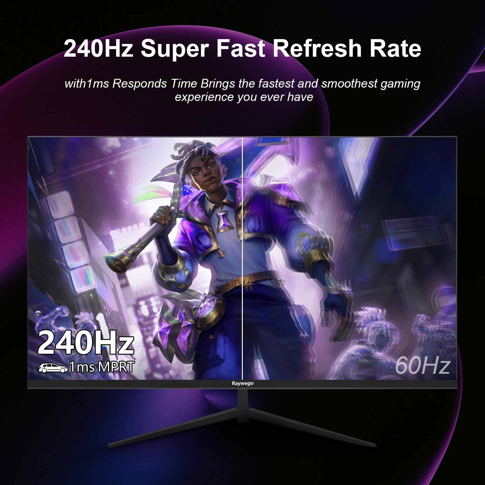 27inch Gaming Computer Monitor IPS 240Hz FHD(1920×1080P), 99% sRGB,1ms Response Time, 400cd/m²,AMD Freesync, Crosshair & Eye-Care Tech,Low Blue Light,HDMI 2.0,DP 1.4,Supports Wall-Mounted