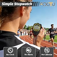 Vista 3 de FCXJTU Digital Simple Stopwatch Timer, No Bells, No Alarm, Simple Basic Operation, Silent, Clear Display, ON/Off, Large Display for Swimming Running