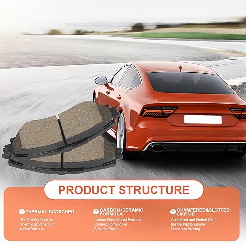 Miniatura 2 de Pastillas de freno delanteras para automóvil compatibles con Toyota Corolla Matrix Prius V RAV4 y Scion xB xD y Lexus HS250h Pontiac Vibe, pastillas