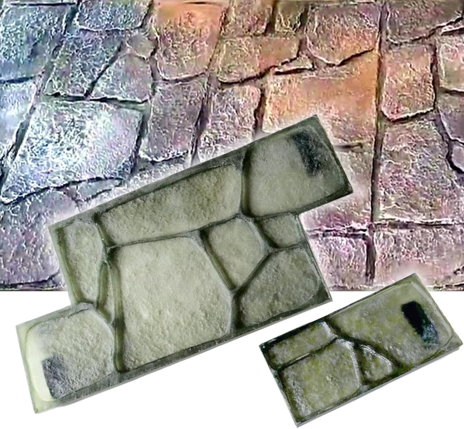 Set of Polyurethane Stamps VIA-PIAZZO| Stamp for Decorative Finishing on Concrete and Plaster |Set of 2, 23,62 х 11,81 х 0,39 Inches