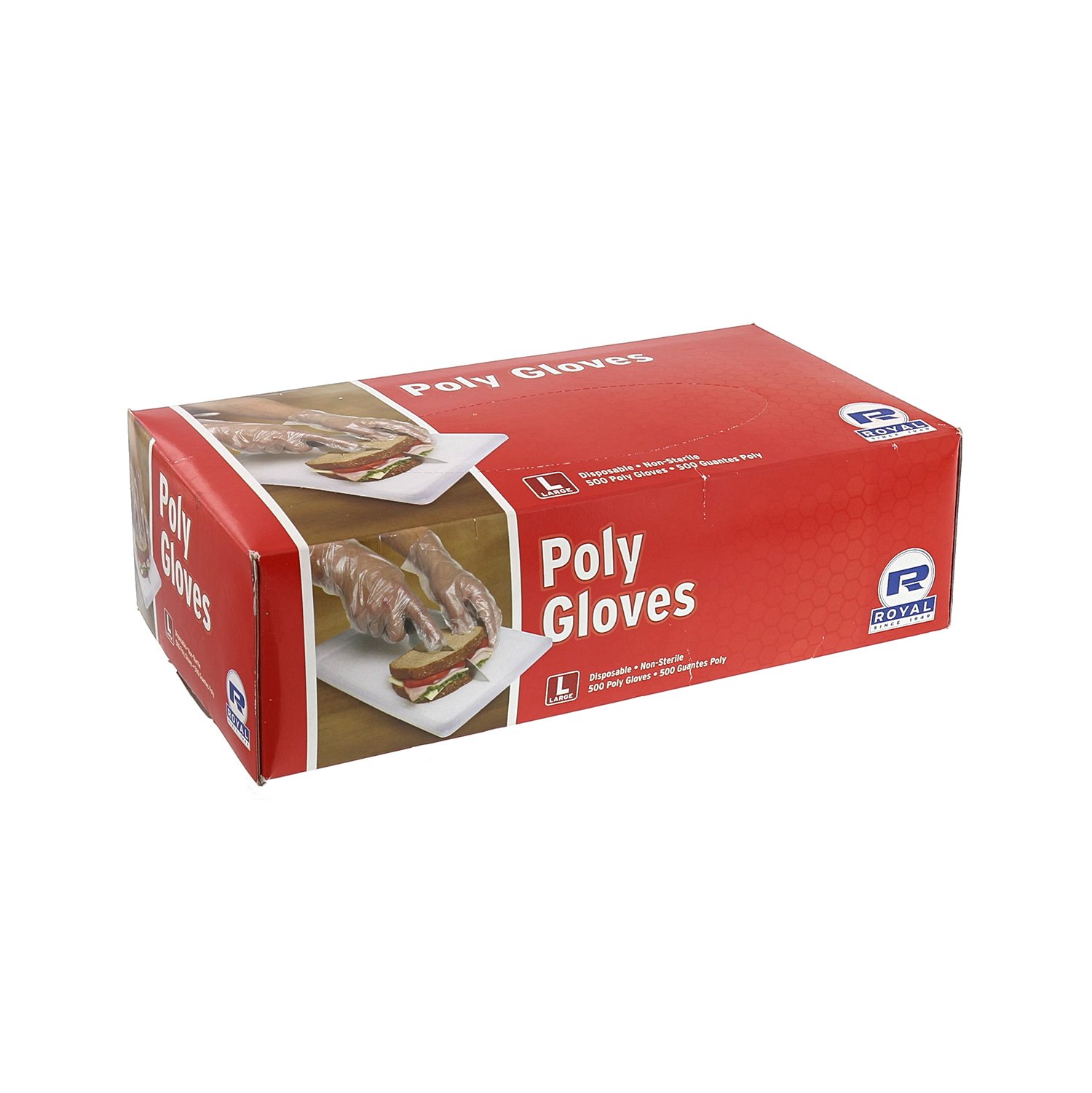 Royal Guanti Usa e Getta in Polietilene, Large, Pacco da 10,000