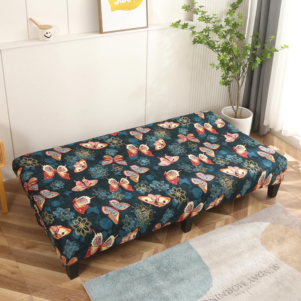 Sofa Slipcover Without armrests Armless Folding Bed Sofa Cover Sofa Slipcover Elastic Sofa Cover Butterfly