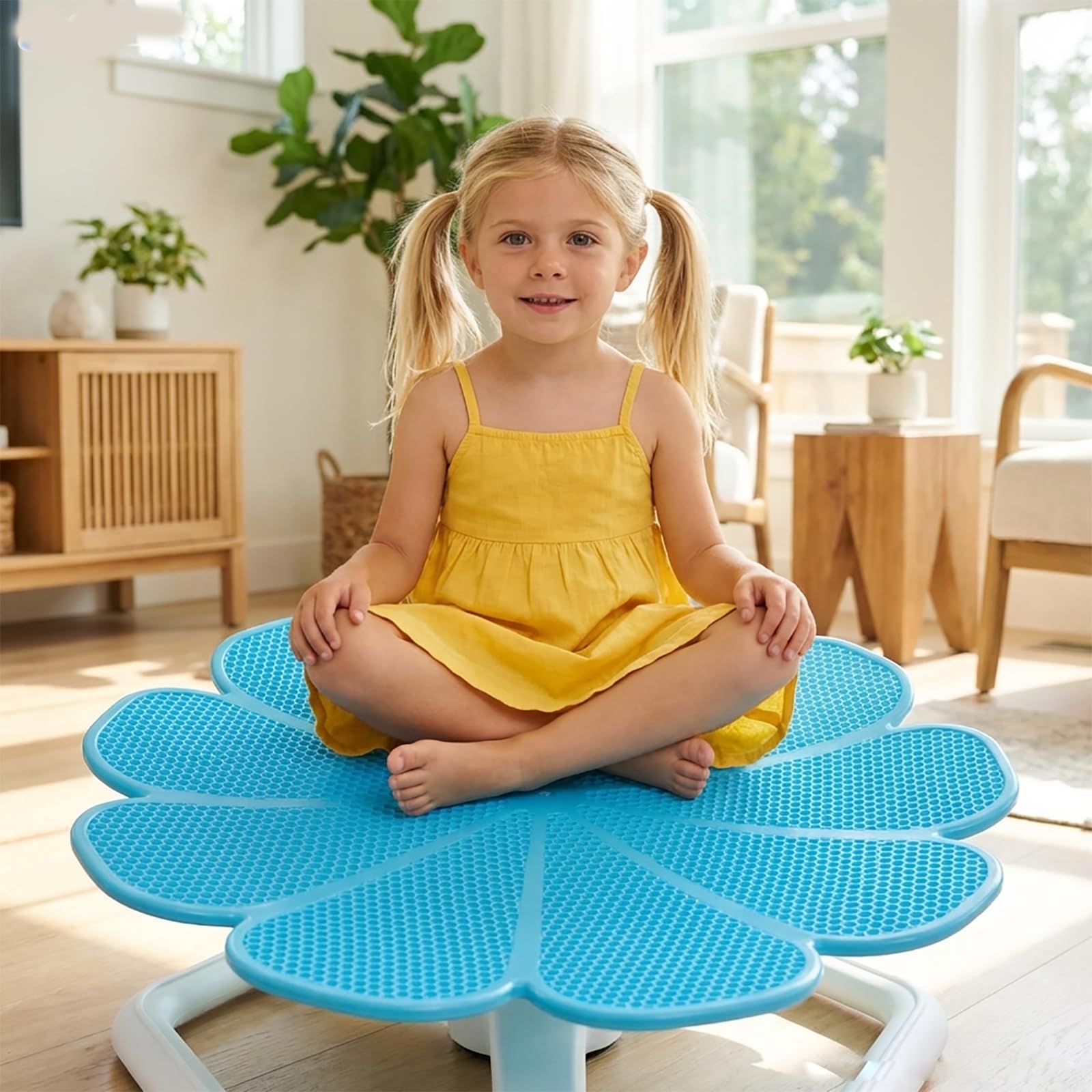 Sensorischer Drehstuhl für Kinder, Drehstuhlspielzeug mit 360°-Drehung, Gleichgewichtstrainingssitz für Autismus und ADHS, rutschfeste Basis, lustiges Indoor-Outdoor-Geschenk für Kleinkinder Green