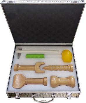 Hammer Spine Set,Chiropractic Hammer,Chiropractic Adjustment Chisel,Chiropractic Adjustment Hammer,Wooden Smooth Structure with Toolbox,for People with Physical Fatigue and Insufficient Sleep