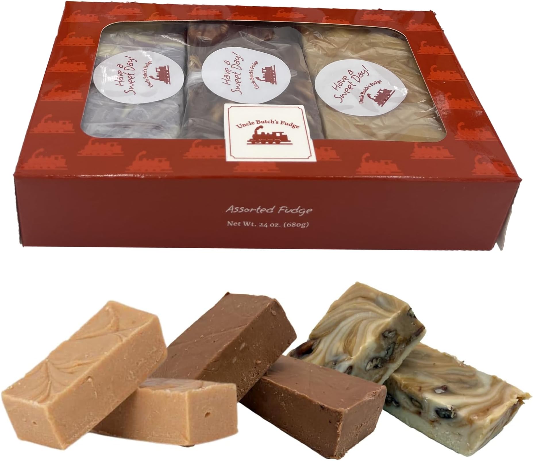 Uncle Butch's Fudge Custom Box - Creamy and Smooth Fudge Sampler - Choose Any 3 Flavors of Delicious & Decadent Fudge (24 oz. (3 Flavors))