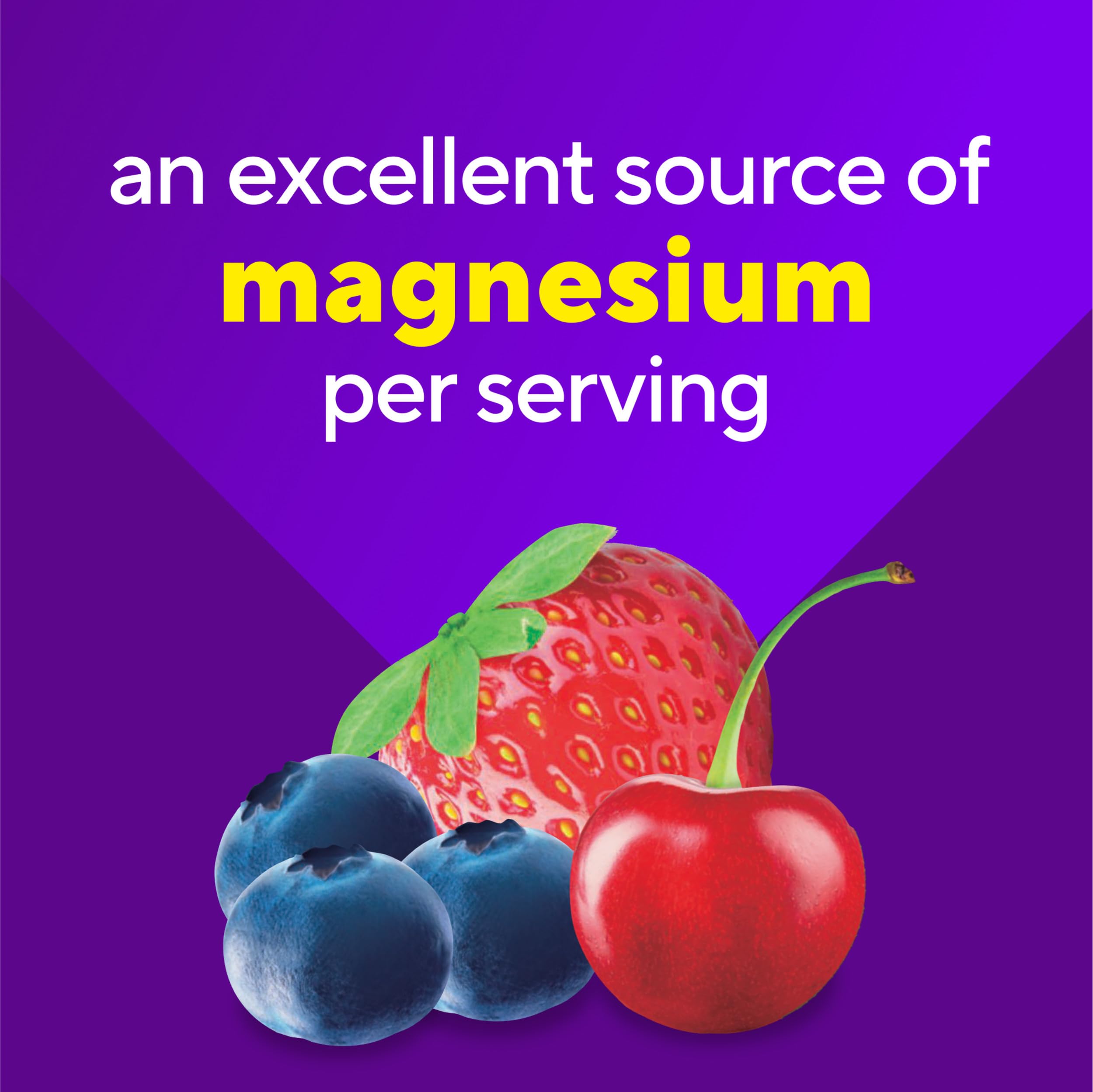 vitafusion Magnesium Glycinate Gummy Supplement, 100 mg per Serving Supports Muscle Relaxation (1) for Adult Women & Men, Boomin’ Cherry Berry Flavor, 60 Count