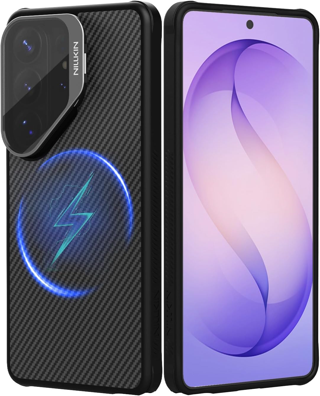 Nillkin for Samsung Galaxy S26 Ultra Carbon Fiber Case|Compatible with Magsafe | with Kickstand & Camera Cover Protection |Military Grade Drop Tested | 6.9 inch | Black