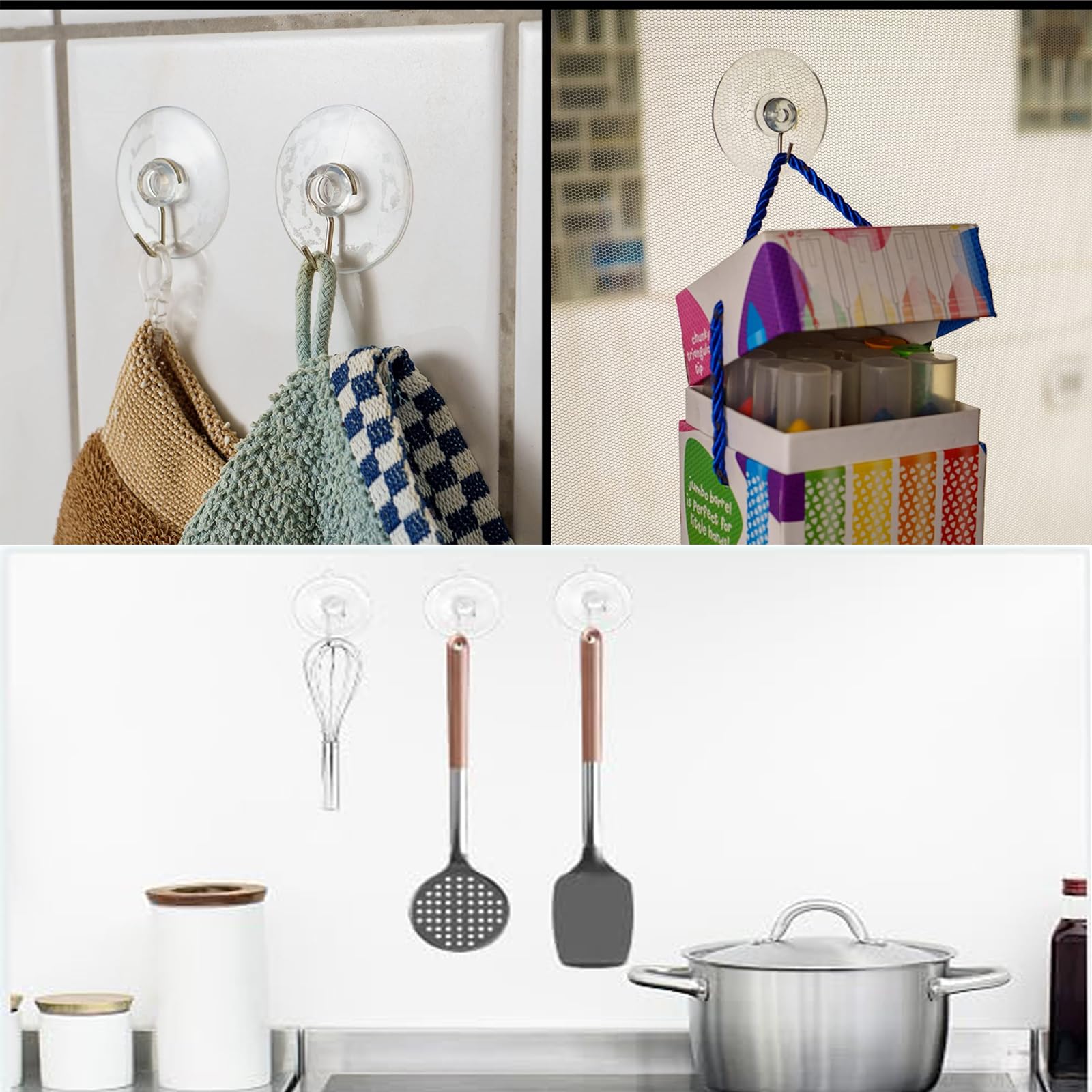 HERKINDNESS 10 Stück Saugnapf Haken, Wiederverwend Produktbild-Vorschau 4