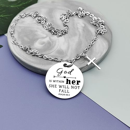 Miniatura 2 de Vadaka Collar cristiano para mujer, joyería cristiana religiosa, versículo de la Biblia, regalo de oración y bautismo, colgante de joyería de