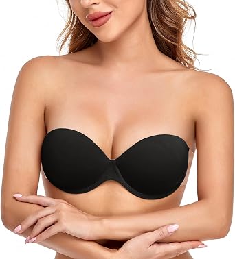 Sticky Strapless Backless Push Up Bras for Women Self Adhesive Underwired Padded Reusable Stick on Bra