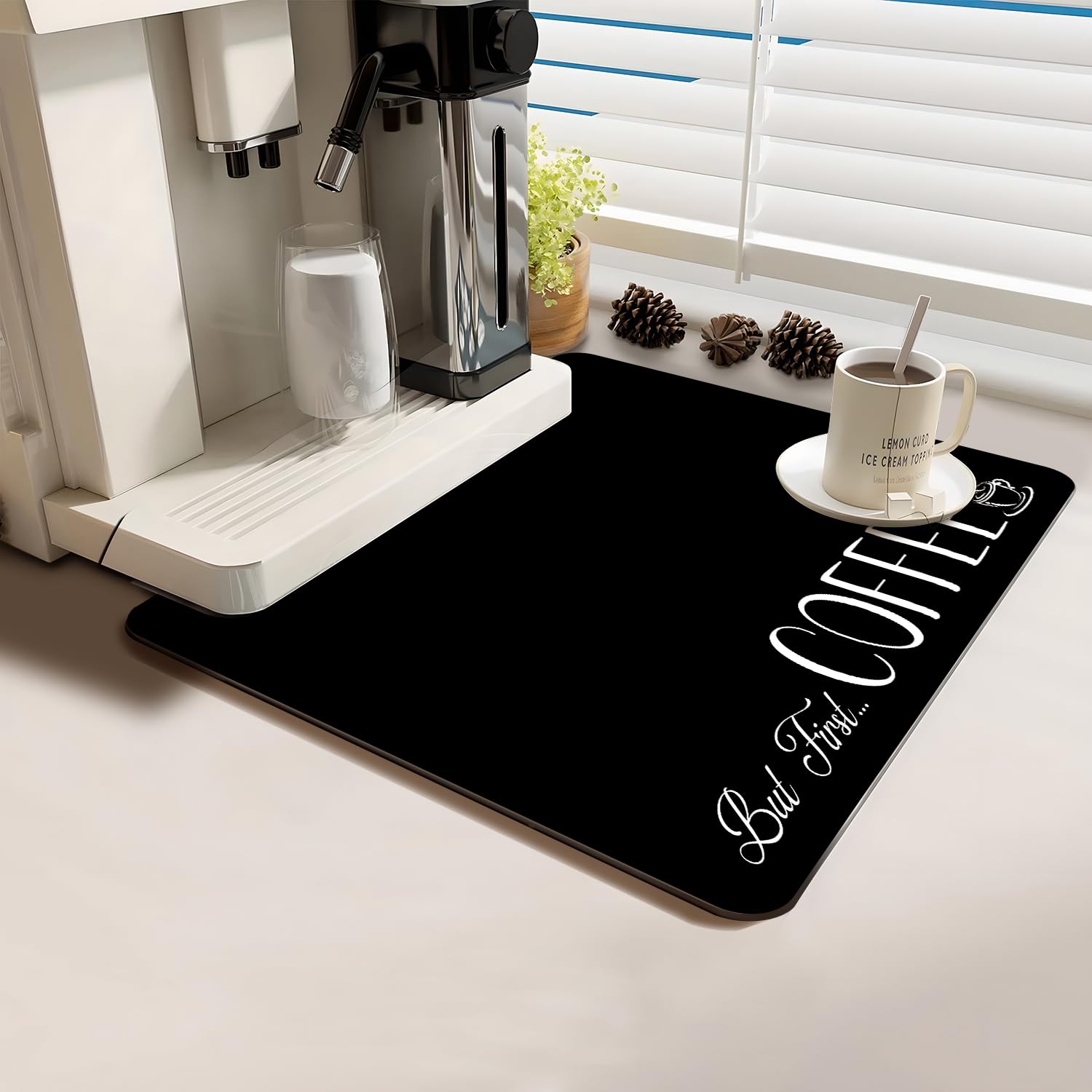 Coffee Bar Mat Rubber Dish Drying Mat For Kitchen Counter Coffee Mat for Home Bar Gift Kitchen Accessories Decorative Shop Chocolate Dish Drying Pad