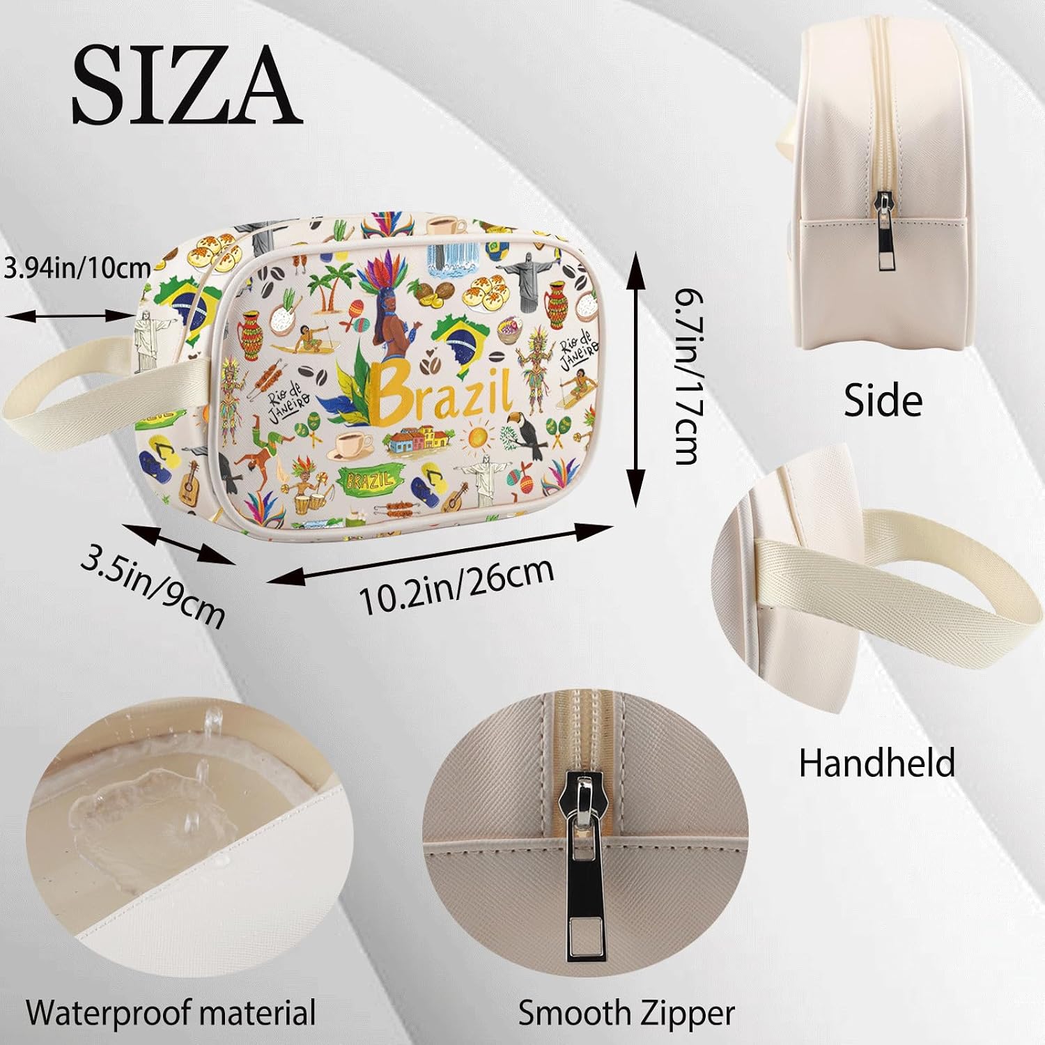WSNANG Brazil Trip Souvenir Traveling Culture Clear Toiletry Pouch Brazilian City Landmark Lover for Carnival Vibes Brazil Gifts (Brazil CMB) image 2