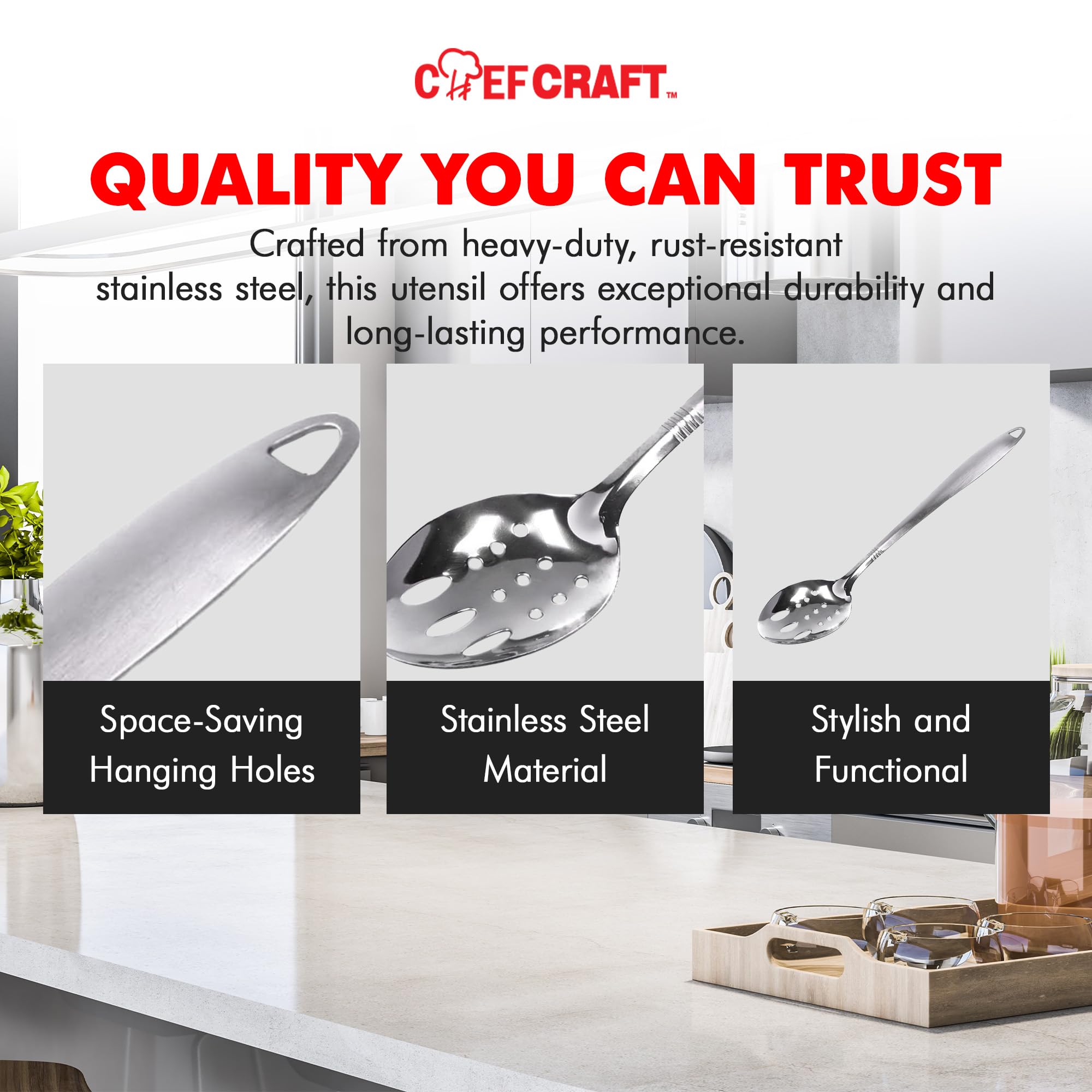 Amazon.com: Chef Craft Select Slotted Spoon, 13 inch, Stainless