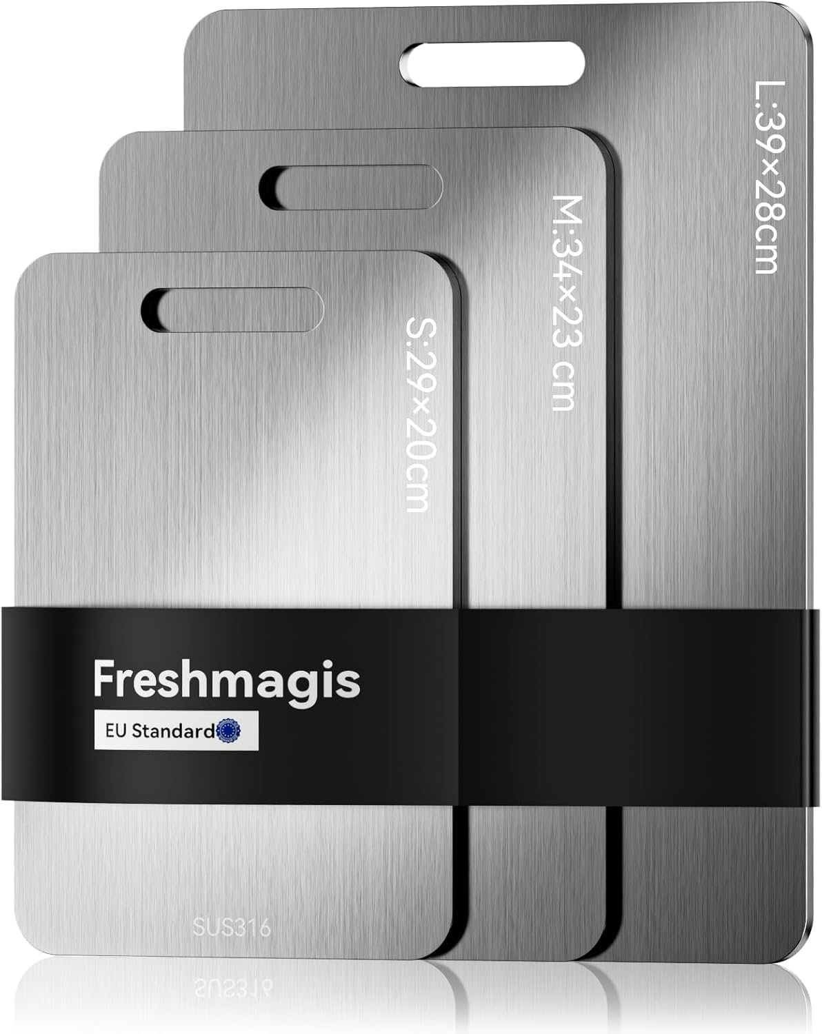 Titanium Chopping Board with Double-Sided Use, Premium Stainless Steel Chopping Board for Kitchen, Easy to Clean, Sturdy and Durable, Antibacterial and Odorless (34 × 23 cm)