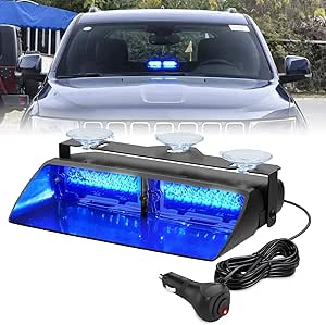 Nilight Blue Emergency Strobe Lights with Suction Cups - Bright LED Warning Light for Vehicles
