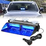 Nilight Blue Emergency Strobe Lights Windshield Hazard Warning Safety Flash with Suction Cups Super Bright LED Strobe Light for Police Enforcement Firefighters Vehicle Truck