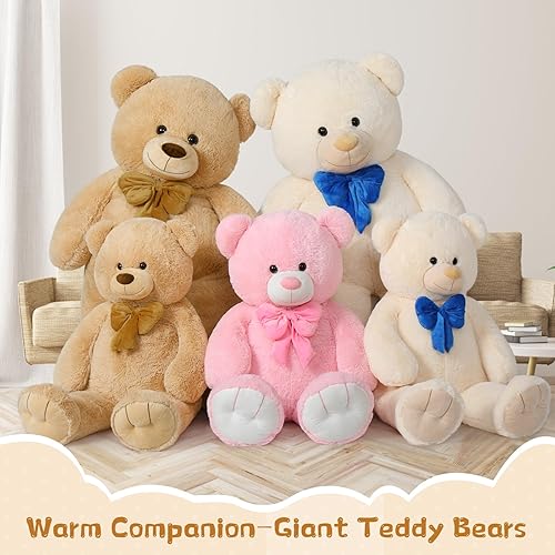Miniatura 5 de Tezituor Oso de peluche grande de 5 pies, 59 pulgadas, animal de peluche gigante de San Valentín, tamaño real, suave, regalo de San Valentín,