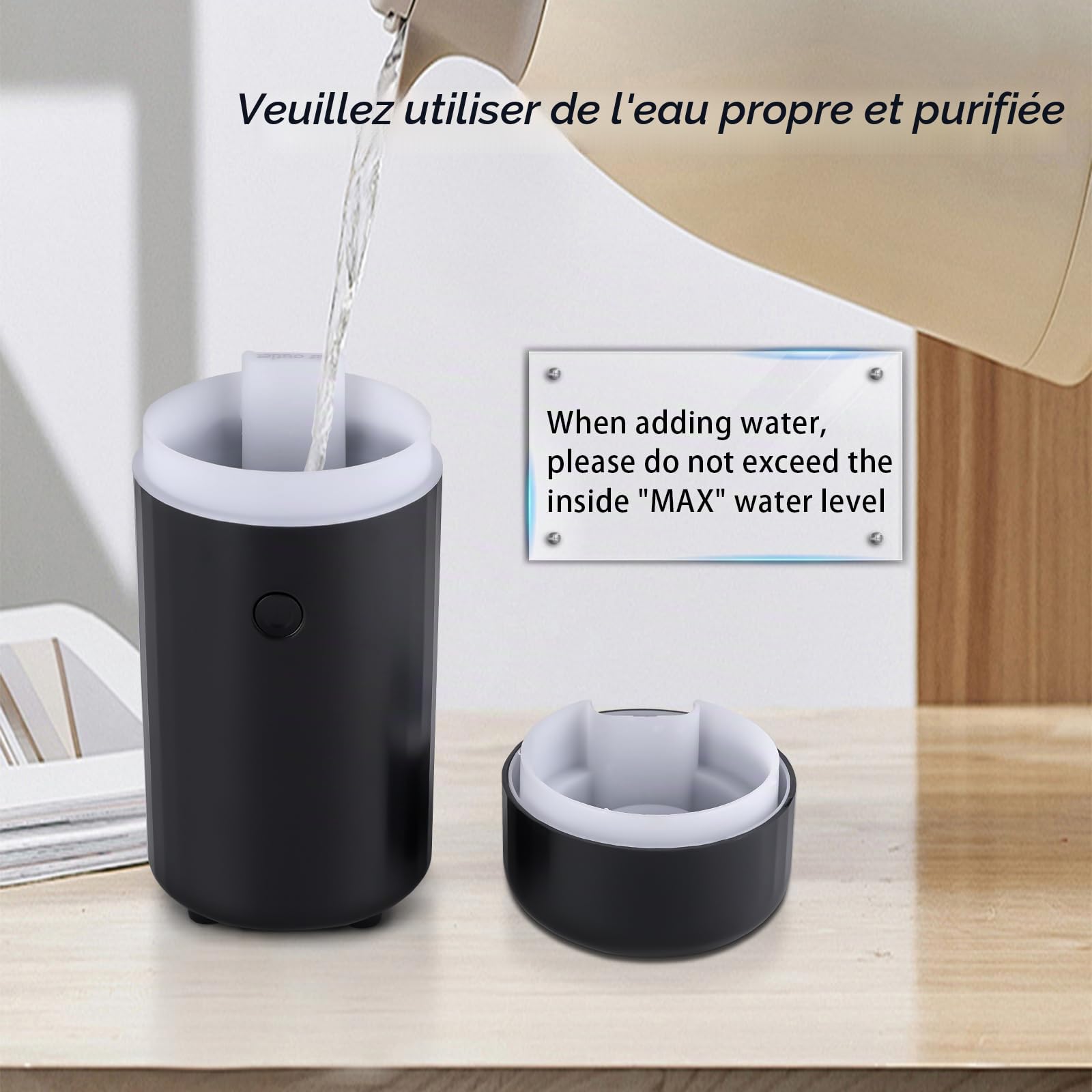 Diffuseur d'arômes pour Voiture, 2 Modes De Diffuseur d'aromathérapie pour huiles essentielles avec 7 LED Lumières Changeantes De Couleur, Diffuseur Voiture Rechargeable avec Interface USB