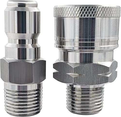 Ultimate Washer Kit de adaptador macho para lavadora a presión de conexión rápida de 38", presión máxima de 5000 PSI, acero inoxidable