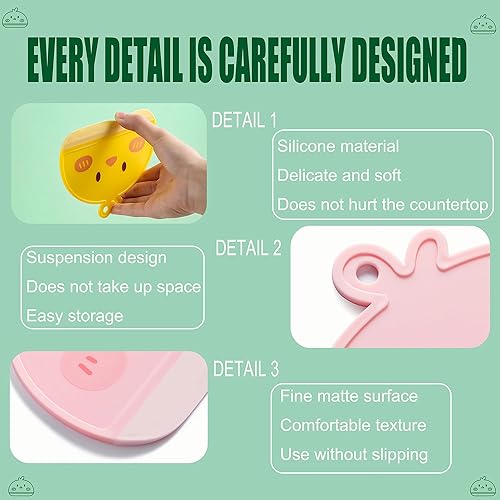 Miniatura 2 de Paquete de 2 espátulas pequeñas de silicona con 4 ganchos, mini raspador de agua para automóvil, escobilla de plástico para fregadero, ventanas,