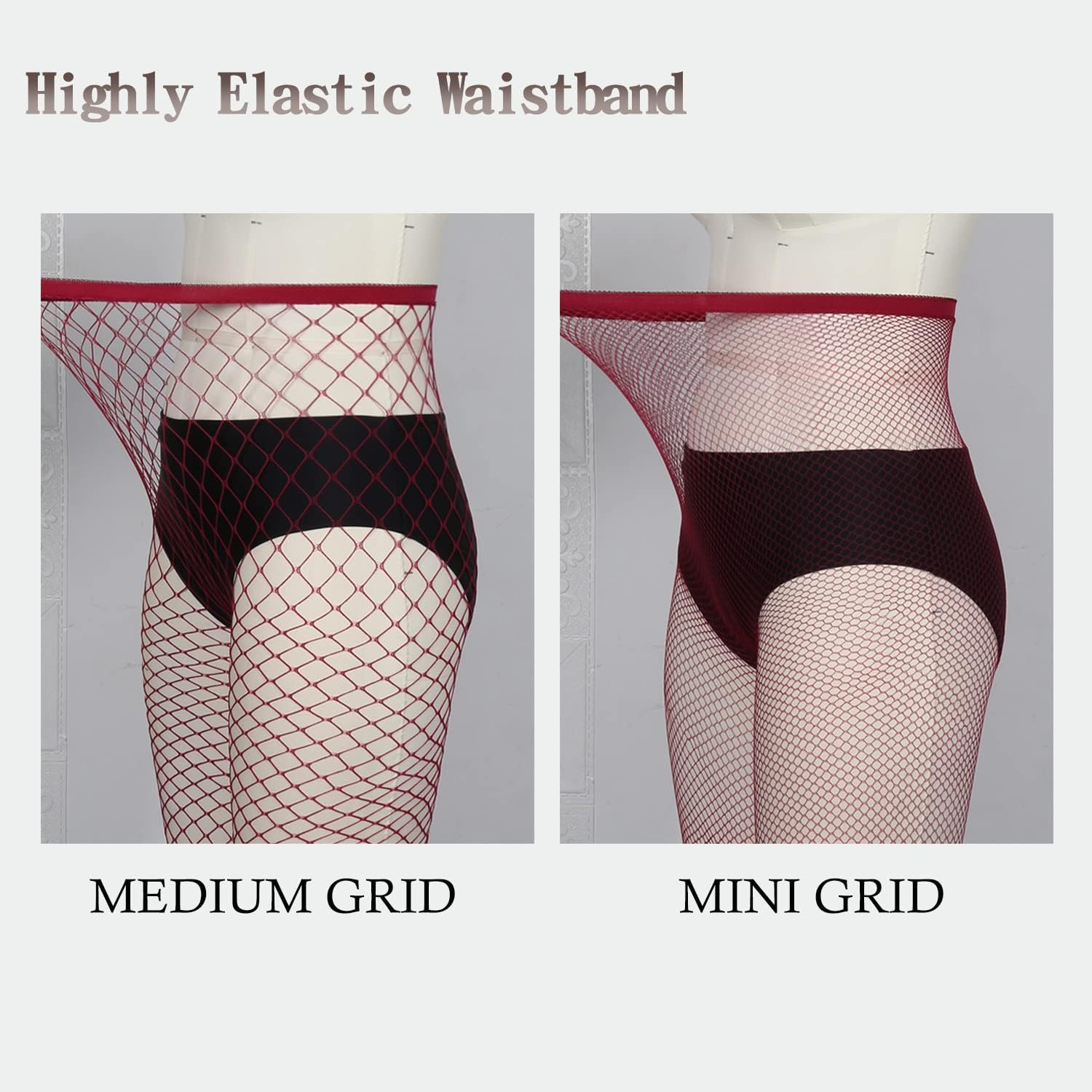 Benefeet Sox Womens Fishnet Tights Gothic Fishnet Stockings Sexy High Waist Fishnets Girls Sheer Mesh Pantyhose 2 Pairs