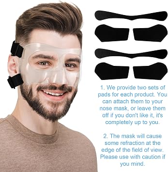 Nose Guard for Broken Nose, Adjustable Face Shield Mask with Pads Sports Face Mask Protector for Adults and Teens Basketball Soccer Sports Protection Accessories