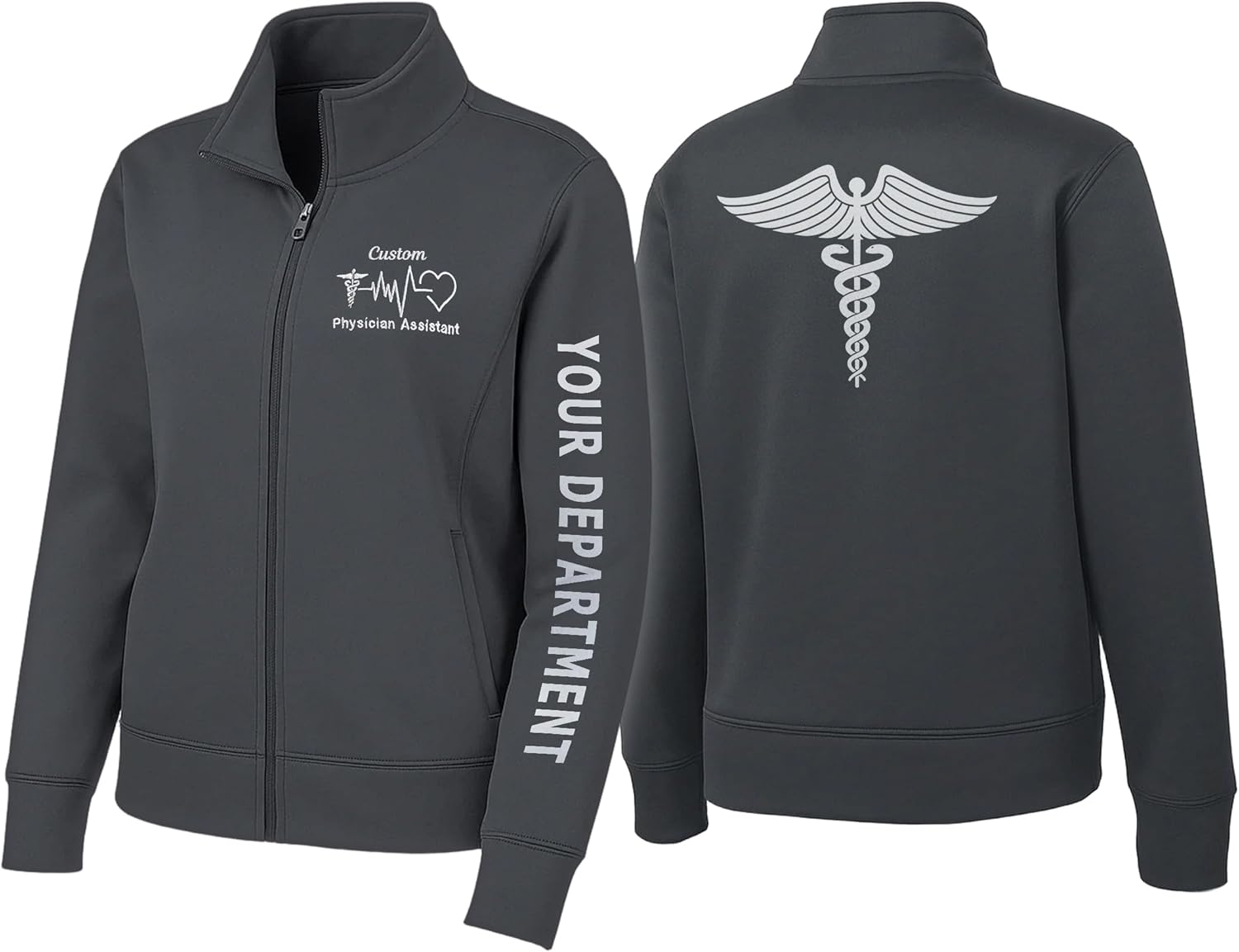 Custom Embroidered Nurse Dry Fit Jacket, RN CNA LPN Medical Zip Up Coat,Personalized Nursing Jacket,Gift for Nurse 1