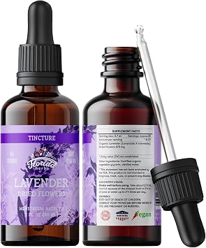 Lavender Flower Liquid Extract for Calming Nervous System Support, Organic Lavender Extract Lavandula X Intermedia Dried Flow 2 Fl Oz