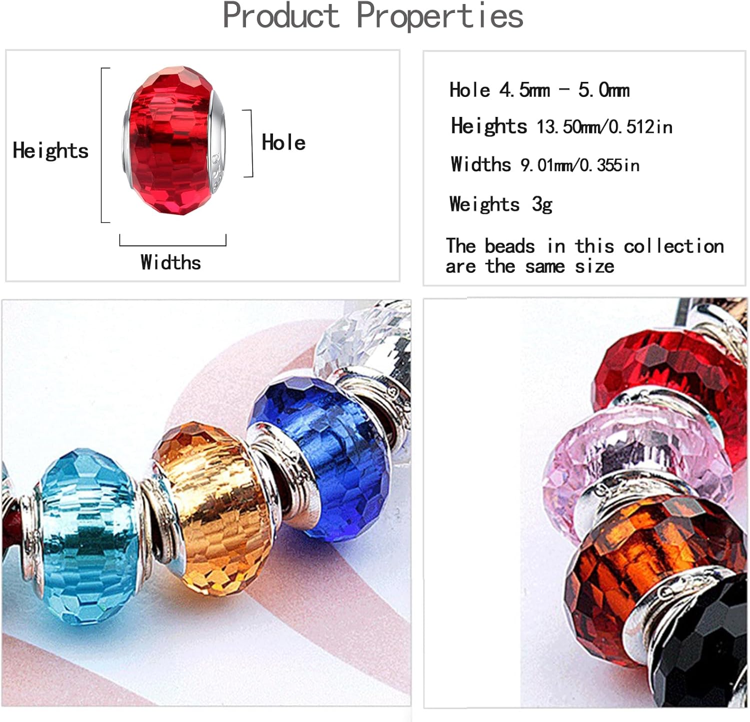 MICOO 925 Sterling Silver Charms for Bracelets,Fashion DIY Dangle Pendants Beads Simulated Birthstone Charms,Birthday Gifts for Women - Image 4