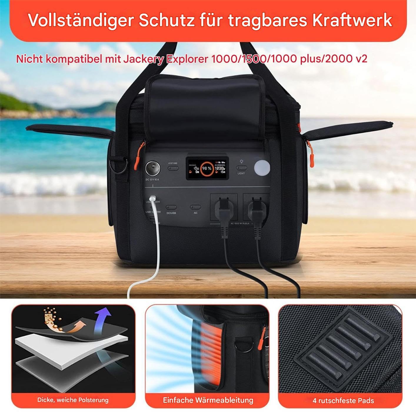 Borsa per attrezzi da viaggio, impermeabile, portatile, con tasche, per appassionati di attività all'aperto, adulti, adolescenti, viaggi in campeggio, dispositivi di backup di emergenza